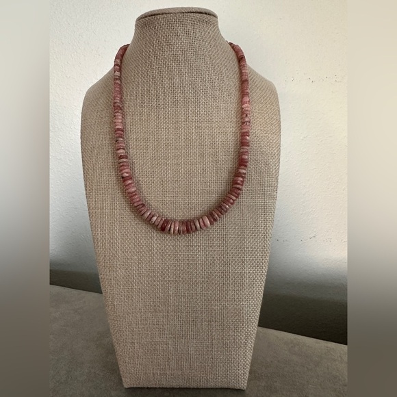 Rhodochrosite bead necklace by Jay King - Picture 3 of 13